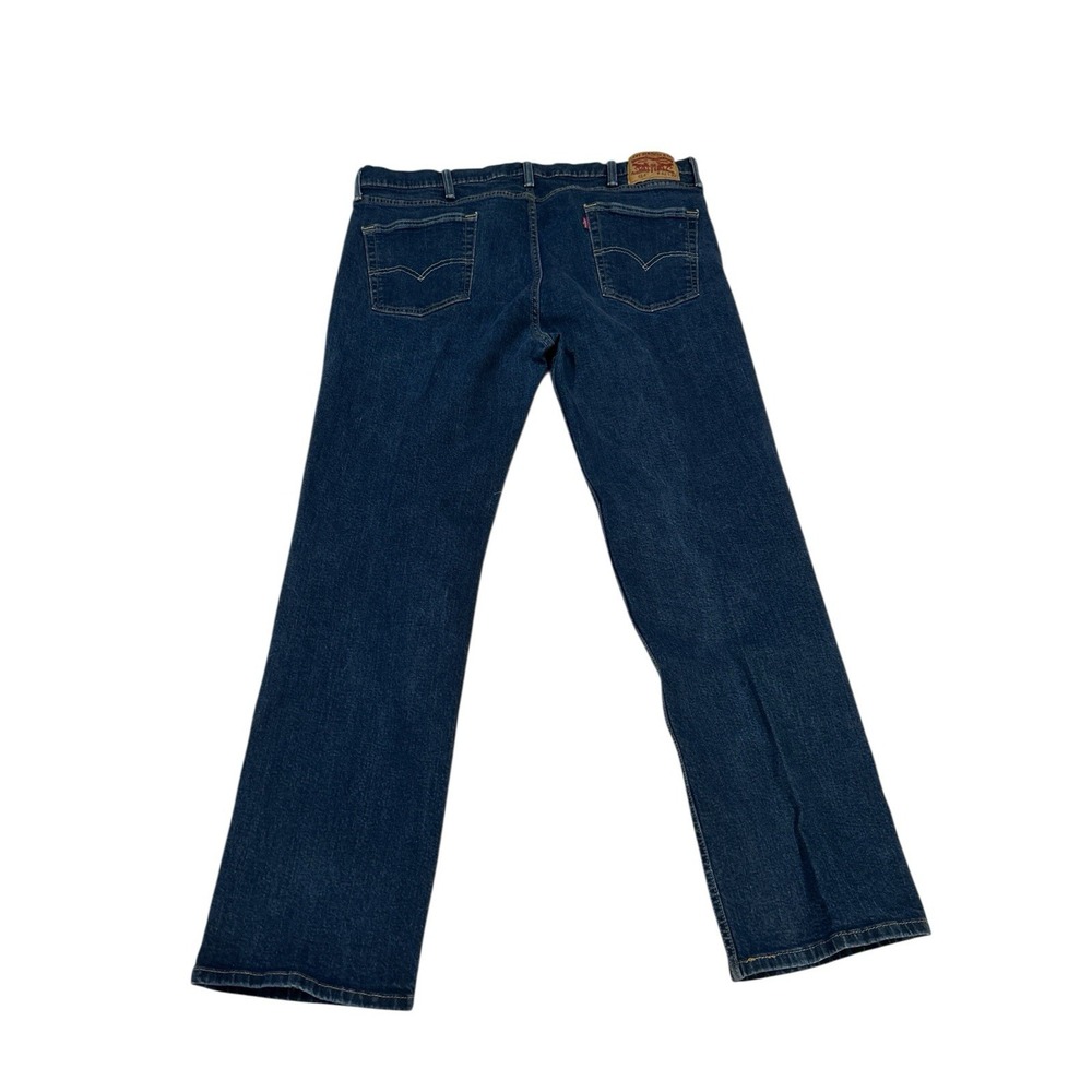 Levis 514 Jeans Mens 42x32 Blue Dark Wash‎ Cotton Stretch Slim Straight Workwear